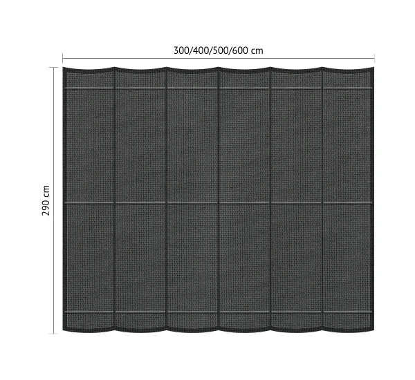 Harmonicadoek 290 x 300 cm Antraciet - Afbeelding 1